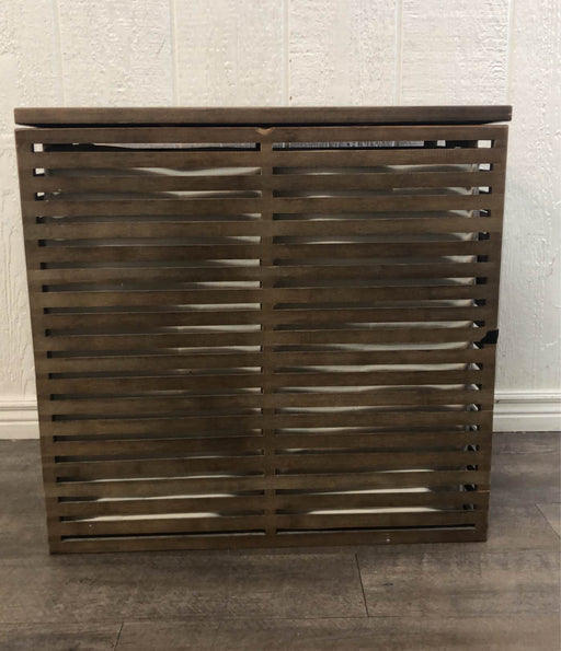 secondhand Crate And Barrel Dixon Bamboo Hamper with Liner