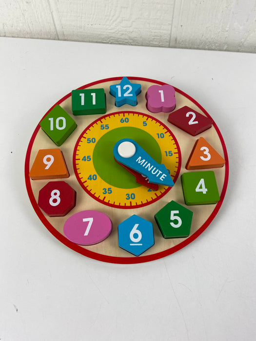 used Melissa & Doug Shape Sorter Puzzle Clock