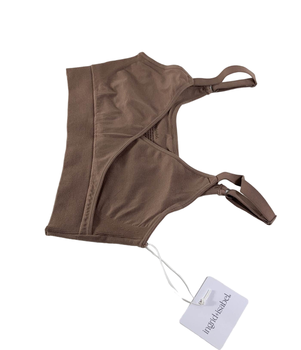 secondhand Ingrid & Isabel Cooling Crossover Nursing Bra, Small Deep Taupe