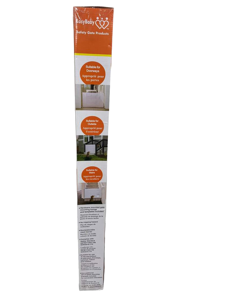 EasyBaby Retractable Baby Gate, White