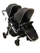 used Mockingbird Single to Double Stroller, 2020, Silver with Black Leather, Watercolor Drops And Windowpane , Black