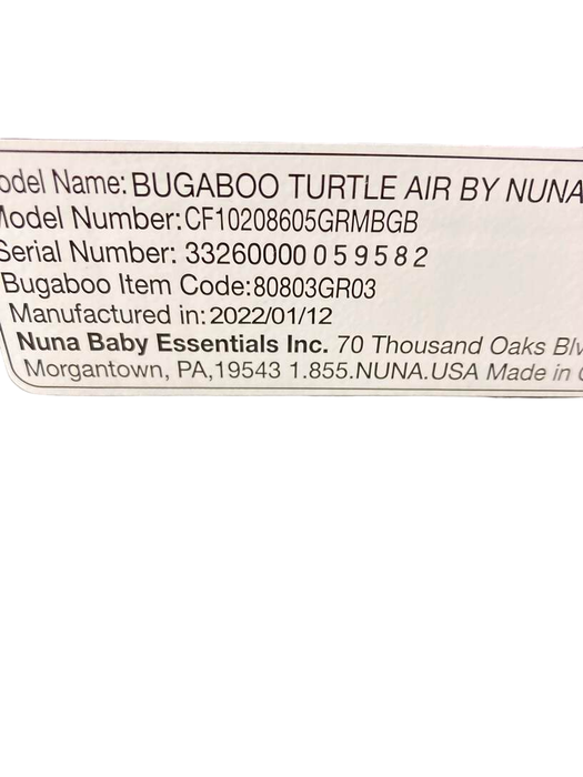 secondhand Bugaboo Turtle Air By Nuna Car Seat, Grey Melange, 2022