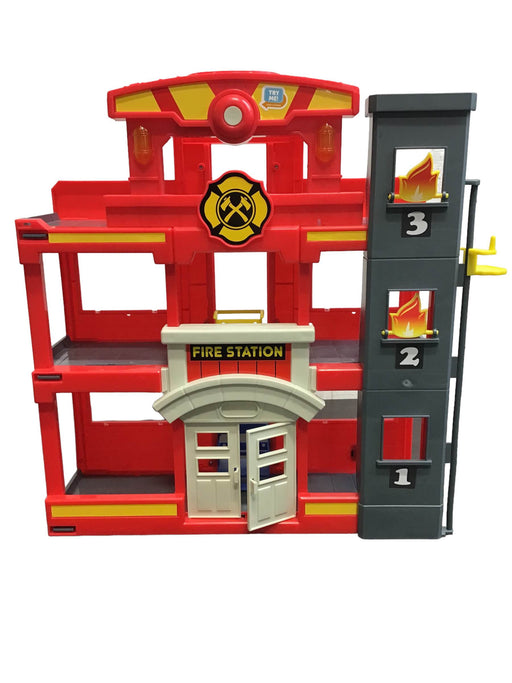 used Kid Connection Fire Station Vehicle Playset