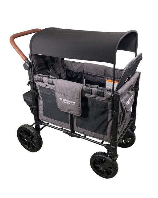 used Wonderfold W2 Luxe Multifunctional Double Stroller Wagon, Charcoal Gray, 2022