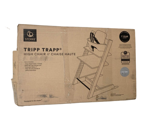 used Stokke Tripp Trapp High Chair With Baby Set, Hazy Grey