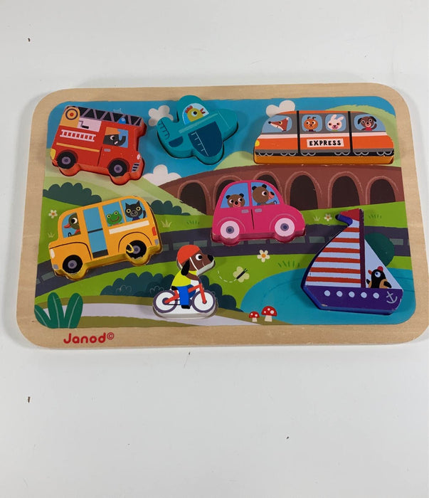 used Janod Chunky Puzzle, Car