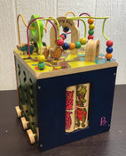 used B. toys Zany Zoo Wooden Activity Cube