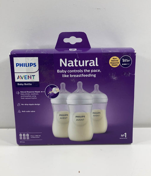 used Philips Avent Natural Baby Bottles, 9oz, 3-Pack, Clear