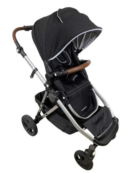 used Mockingbird Single to Double Stroller, 2022, Silver with Penny Leather, Watercolor Drops, Black