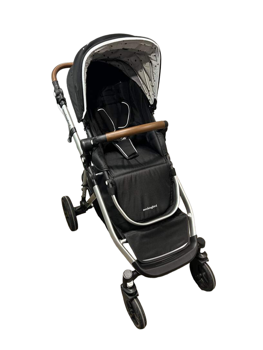 used Mockingbird Single to Double Stroller, 2022, Silver with Penny Leather, Watercolor Drops, Black