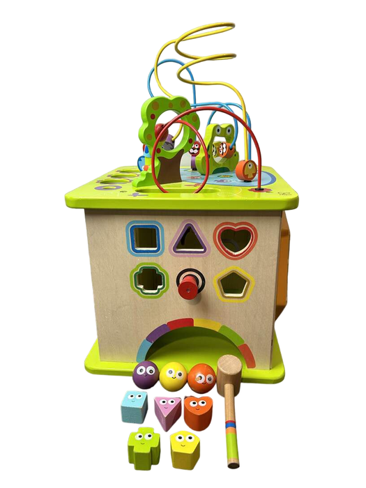 used Hape Country Critters Wooden Activity Cube