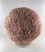 secondhand Land Of Nod Shaggy Pouf, Pink