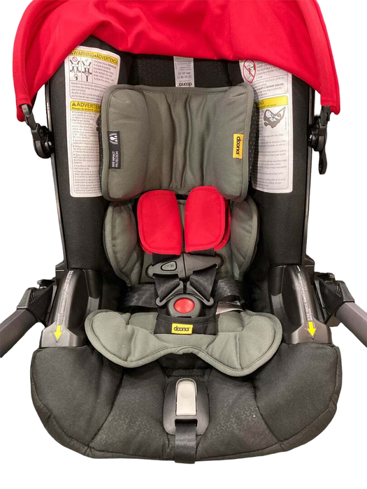 used Doona Infant Car Seat & Stroller Combo, 2022, Flame Red