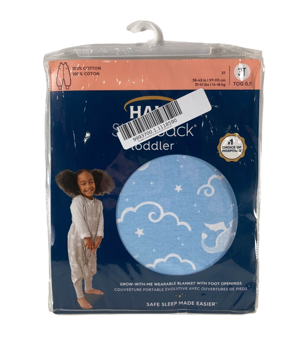 used Halo Toddler SleepSack Wearable Blanket, 3T, Cotton, 0.5, Blue Dragons