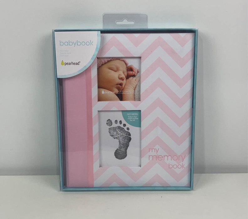 used Pearhead Chevron Baby Memory Book, Pink