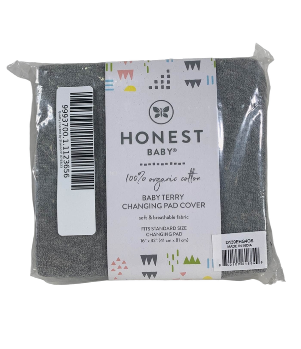 used Honest Company Organic Cotton Changing Pad Cover, Gray Heather