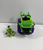 used Fisher Price DC Super Friends Imaginext Riddler Hot Rod Figure Set