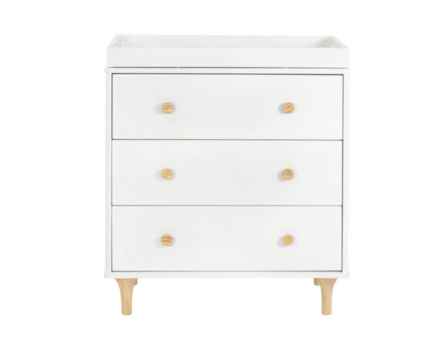 used Babyletto Lolly 3 Drawer Dresser Changer With Removable Changing Tray, White/Natural