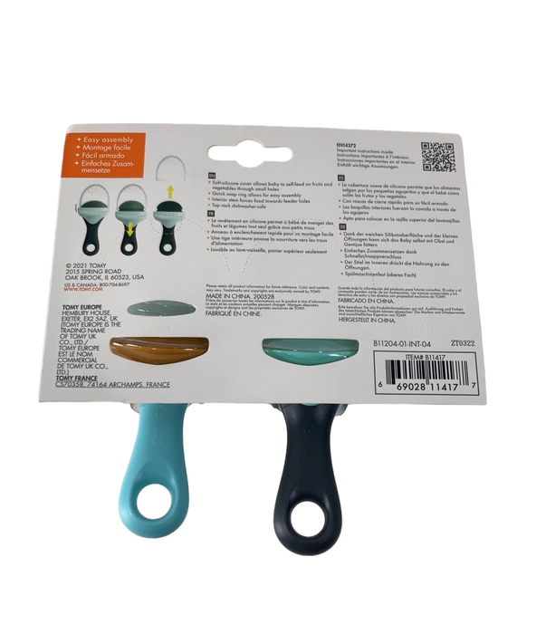 secondhand Boon Pulp Silicone Feeder, Navy/Mint, 2-Pack