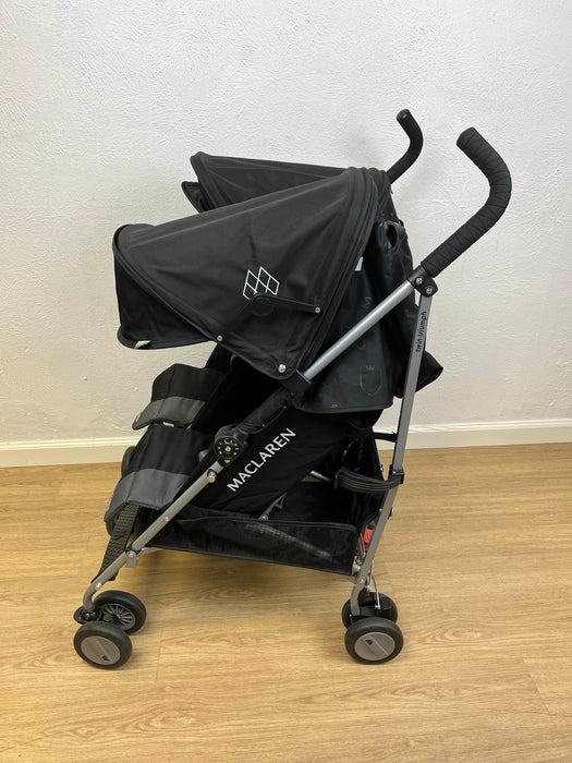 secondhand MacLaren Twin Triumph Stroller, Black/Charcoal