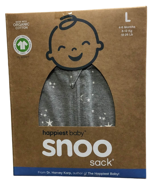 used Happiest Baby SNOO Sack, Large (18-25 lbs), Graphite Stars