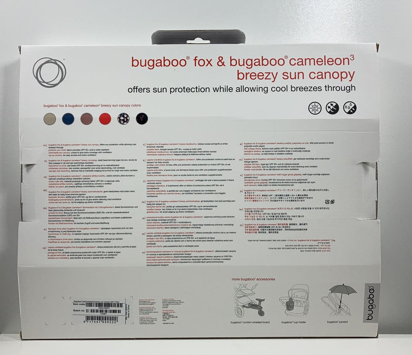 Shop Bugaboo Breezy Sun Canopy for Fox 2/Fox 3/Cameleon3/Lynx, Soft Pink at GoodBuy Gear