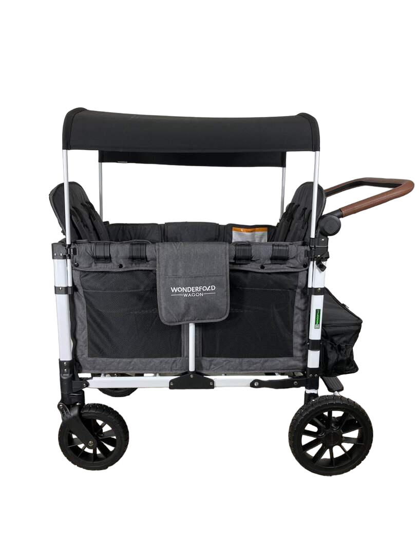 open box w4 luxe quad stroller wagon weight limit Wonderfold W4 Luxe Quad Stroller Wagon, 2023, Charcoal Grey with White Frame