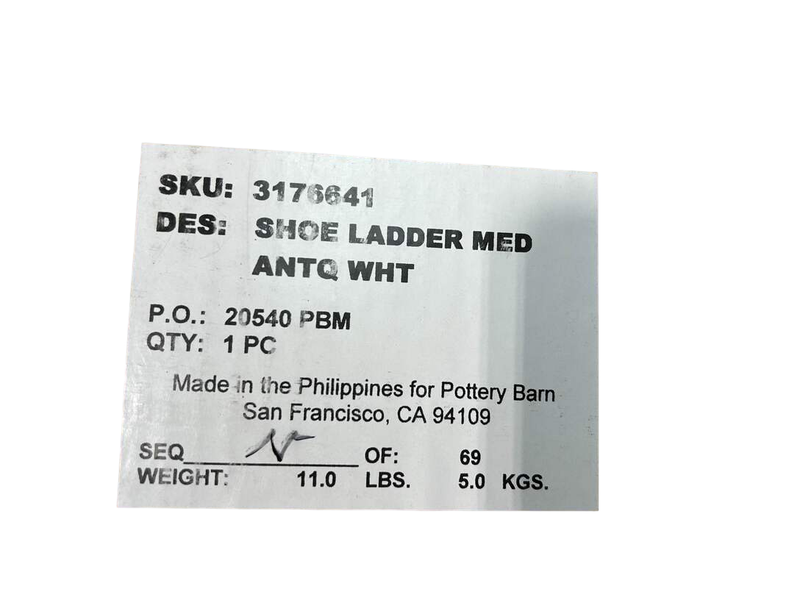 Pottery Barn Ladder Shelf, Antique White