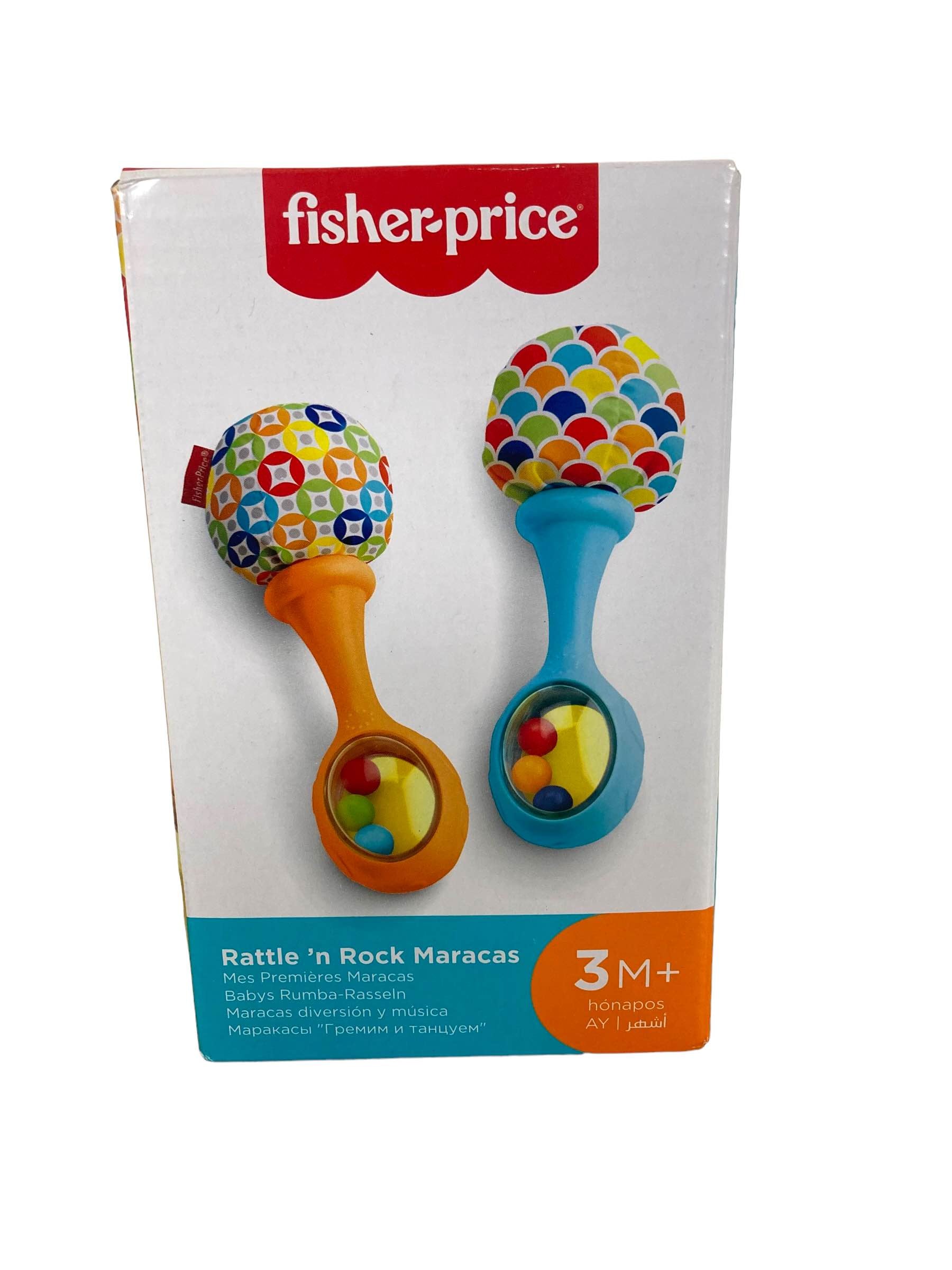 Fisher Price Rattle N Rock Maracas Toy Green Orange Ages 3M+ NEW