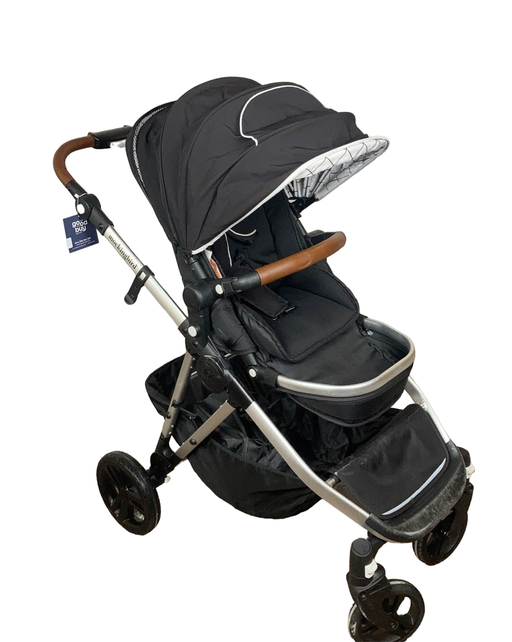 used Mockingbird Single to Double Stroller, 2020, Silver with Black Leather, Windowpane, Black