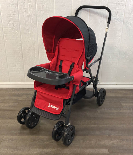 used Joovy Caboose Sit And Stand Tandem Double Stroller, Red 2021