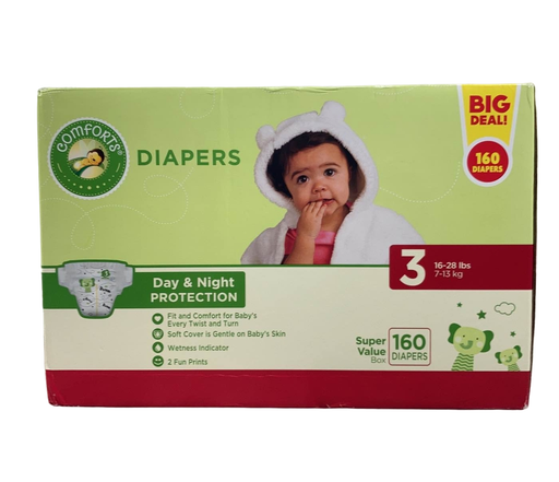 used Kroger For Comforts Size 3 Diapers, 160 Ct