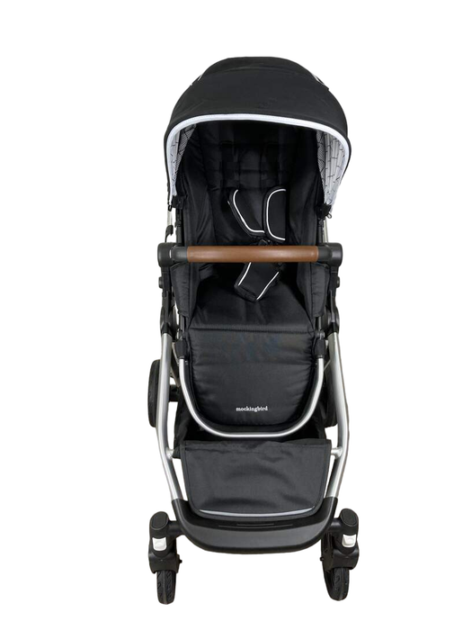 secondhand Mockingbird Single to Double Stroller, 2022, Silver with Penny Leather, Windowpane, Black