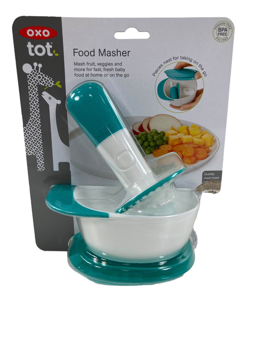 used OXO Tot Food Masher And Bowl, teal