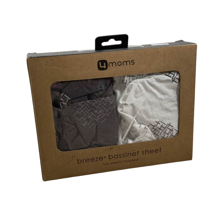 Shop 4moms Breeze Bassinet Sheet, 2 Pack, White & Grey Crosshatch at GoodBuy Gear