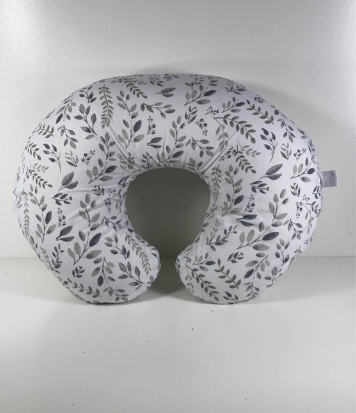 used Boppy Nursing and Infant Support Pillow, Grey Taupe Leaves