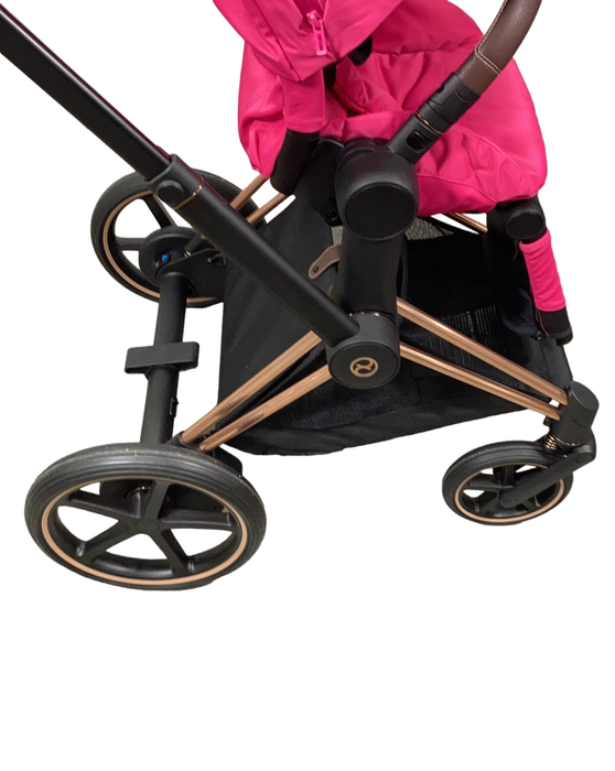 used Cybex E-PRIAM Electric Stroller, 2019, Rose Gold, Fancy Pink