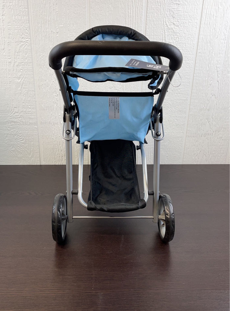 Precious Toys Foldable Doll Jogger Stroller, Baby Blue