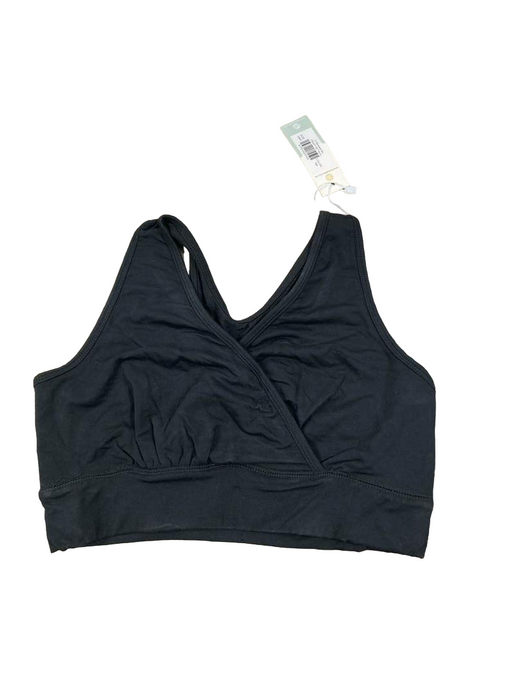secondhand Kindred Bravely French Terry Racerback Nursing And Sleep Bra, Black, Large