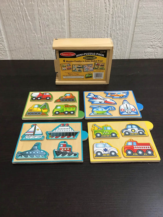 used Melissa & Doug Vehicles Wooden Mini Puzzle Set