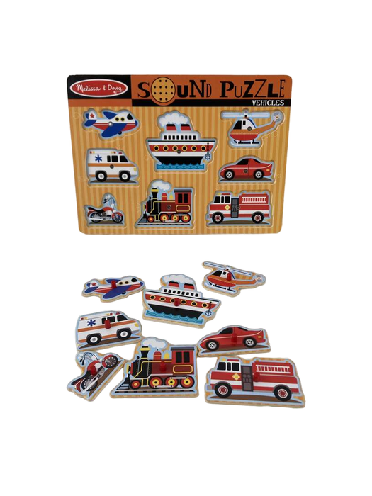 secondhand Melissa & Doug Sound Puzzle, Vehicles