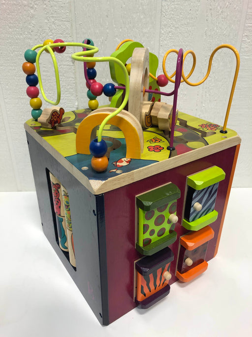 used B. Toys Zany Zoo Wooden Activity Cube