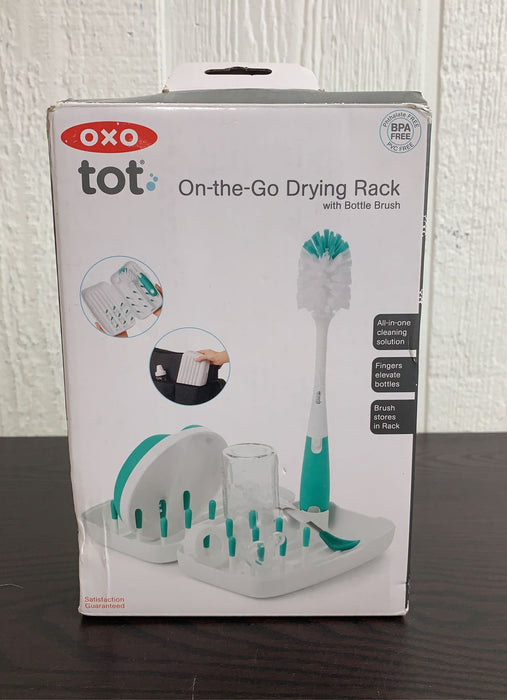 Shop OXO Tot On The Go Drying Rack With Bottle Brush, Teal at GoodBuy Gear