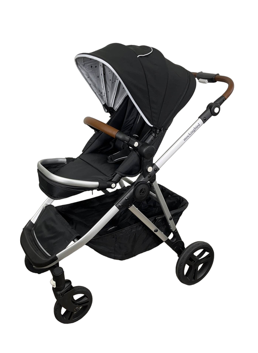 secondhand Mockingbird Single to Double Stroller, 2023, Silver with Penny Leather, Watercolor Drops, Black