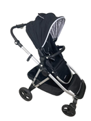 used Mockingbird Single to Double Stroller, 2023, Windowpane, Silver with Black Leather, Black