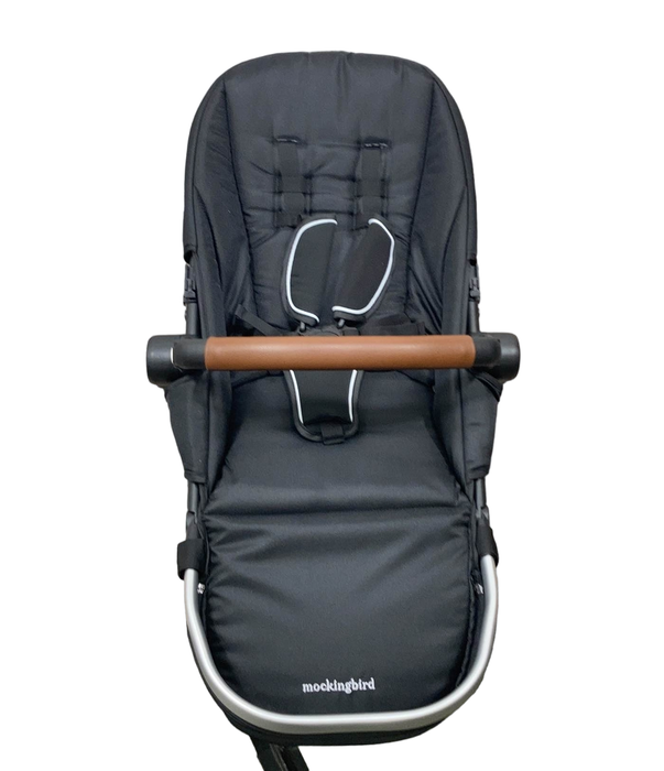 Shop Mockingbird 2nd Seat Kit with Extendable Canopy, Black, Windowpane, Silver With Penny Leather at GoodBuy Gear