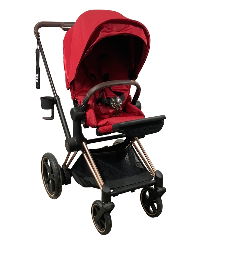 Cybex E-PRIAM Electric Stroller, 2019, Rose Gold, True Red