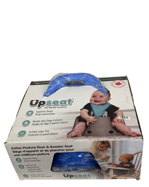 secondhand Upseat Baby Floor Chair and Booster Seat with Tray, Blue