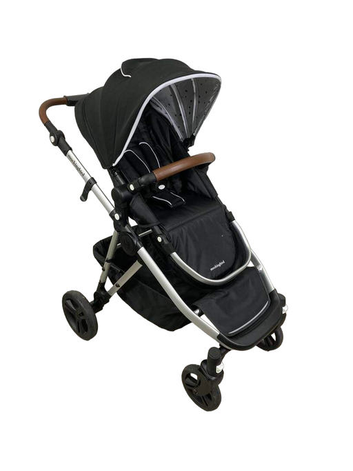 used Mockingbird Single to Double Stroller, 2022, Silver with Penny Leather, Watercolor Drops, Black