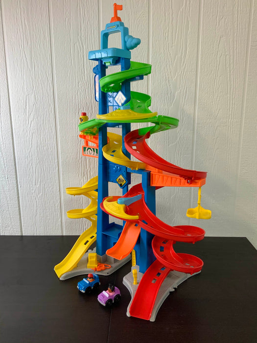 used Little People City Skyway Take Turns Ramp Tower